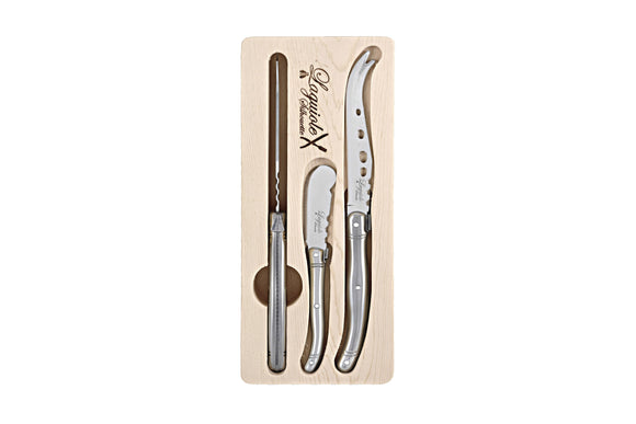 NNEKG Laguiole Silhouette 3 Piece Cheese Knife Set (Stainless Steel)