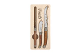 NNEKG Laguiole Silhouette 3 Piece Cheese Knife Set (Wooden ABS)