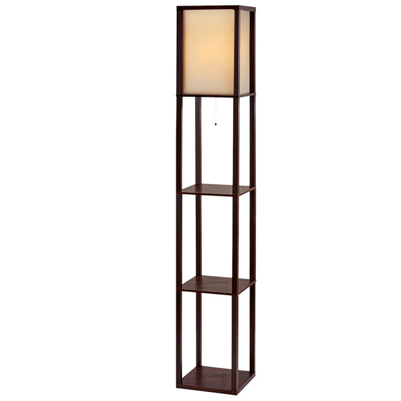 NNEDSZ Floor Lamp Vintage Reding Light Stand Wood Shelf Storage Organizer Home