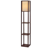 NNEDSZ Floor Lamp Vintage Reding Light Stand Wood Shelf Storage Organizer Home