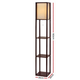 NNEDSZ Floor Lamp Vintage Reding Light Stand Wood Shelf Storage Organizer Home