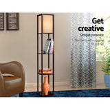 NNEDSZ Floor Lamp Vintage Reding Light Stand Wood Shelf Storage Organizer Home