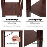 NNEDSZ Floor Lamp Vintage Reding Light Stand Wood Shelf Storage Organizer Home