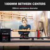 NNEMB 1000 x 350mm Wood Lathe Turning Machine-370W S1 Motor-4 Speed
