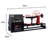 NNEMB 440 x 350mm Wood Lathe Turning Machine-370W S1 Motor-4 Speed