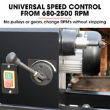 NNEMB 1000 x 350mm Heavy Duty Wood Lathe Turning Machine-550W S1 Motor-Variable Speed-with Stand