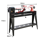 NNEMB 1000 x 350mm Heavy Duty Wood Lathe Turning Machine-550W S1 Motor-Variable Speed-with Stand