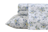 NNEKG Laura Ashley Le Fleur Cotton Sateen Sheet Set (King Cottage Blue)