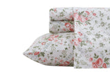 NNEKG Laura Ashley Lilian Cotton Sateen Sheet Set (Queen Coral)