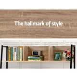 NNEDSZ Office Computer Desk Study Table Workstation Bookshelf Storage Oak