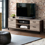NNEDSZ TV Cabinet Entertainment Unit Stand Industrial Wooden Metal Frame 132cm Oak