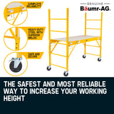 NNEMB 450kg Mobile Scaffold High Work Platform Scaffolding Portable