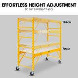 NNEMB Adjustable Mobile Scaffolding-450kg Capacity-with Trapdoor Hatch