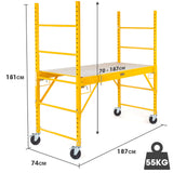NNEMB Adjustable Mobile Scaffolding-450kg Capacity-with Trapdoor Hatch