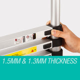 NNEMB 2m Telescopic Aluminium Ladder Alloy Extension Extendable Steps Multi Adjustable