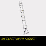 NNEMB 3.8m Multipurpose Telescopic Folding Ladder Aluminium Alloy Extension Steps AU