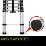 NNEMB 3.8m Telescopic Aluminium Ladder Alloy Extension Extendable Steps Multi Portable