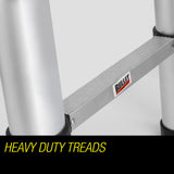 NNEMB 3.8m Telescopic Aluminium Ladder Alloy Extension Extendable Steps Multi Portable