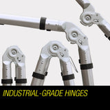 NNEMB 4.4m Multipurpose Aluminium Telescopic Folding Ladder Alloy Extension Steps