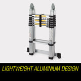NNEMB 4.4m Multipurpose Aluminium Telescopic Folding Ladder Alloy Extension Steps