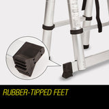 NNEMB 4.4m Multipurpose Aluminium Telescopic Folding Ladder Alloy Extension Steps