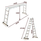 NNEMB 4.7m Multi-Purpose Ladder Aluminium Extension Folding Adjustable Step
