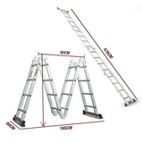 NNEMB 4.7m Multi-Purpose Ladder Aluminium Extension Folding Adjustable Step