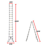 NNEMB 5m Telescopic Aluminium Multipurpose Ladder Extension Alloy Extendable Step AUS
