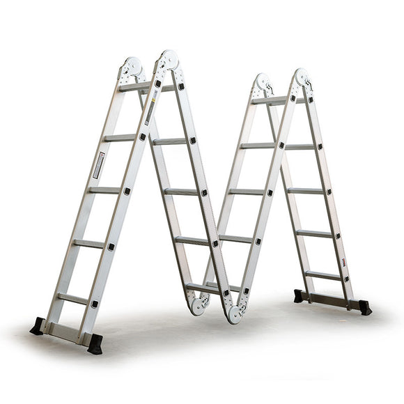 NNEMB 5.8m Multipurpose Ladder Aluminium Extension Folding Adjustable Step