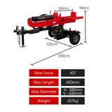 NNEMB 40 Tonne Petrol Hydraulic Horizontal and Vertical Towed Wood Log Splitter-HPS700