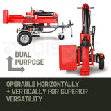 NNEMB 65 Tonne Petrol Hydraulic Wood Horizontal and Vertical Towed Log Splitter with Detachable 4-Way Wedge-HPS800