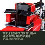 NNEMB 65 Tonne Petrol Hydraulic Wood Horizontal and Vertical Towed Log Splitter with Detachable 4-Way Wedge-HPS800