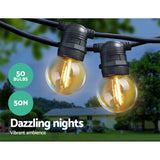 NNEDSZ Jollys 50m LED Festoon String Lights 50 Bulbs Kits Wedding Party Christmas G45