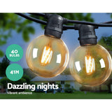 NNEDSZ 41m LED Festoon String Lights 40 Bulbs Kits Wedding Party Christmas G80