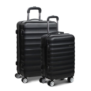 NNEDSZ 2 Piece Lightweight Hard Suit Case Luggage Black