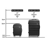 NNEDSZ 2 Piece Lightweight Hard Suit Case Luggage Black