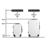 NNEDSZ 2 Piece Lightweight Hard Suit Case Luggage White