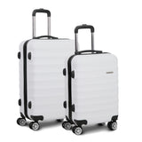 NNEDSZ 2 Piece Lightweight Hard Suit Case Luggage White