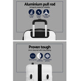 NNEDSZ 2 Piece Lightweight Hard Suit Case Luggage White