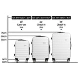 NNEDSZ 3 Piece Lightweight Hard Suit Case Luggage White