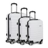 NNEDSZ 3 Piece Lightweight Hard Suit Case Luggage White