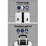 NNEDSZ 3 Piece Lightweight Hard Suit Case Luggage White