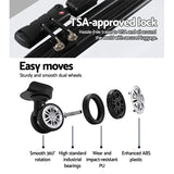 NNEDSZ 3 Piece Lightweight Hard Suit Case Luggage White