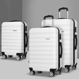 NNEDSZ 3 Piece Lightweight Hard Suit Case Luggage White
