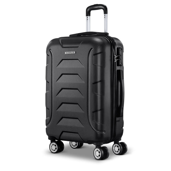 NNEDSZ 20 Luggage Sets Suitcase Trolley Travel Hard Case Lightweight Black