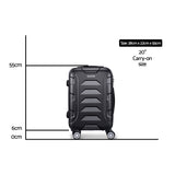 NNEDSZ 20 Luggage Sets Suitcase Trolley Travel Hard Case Lightweight Black