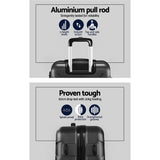 NNEDSZ 20 Luggage Sets Suitcase Trolley Travel Hard Case Lightweight Black
