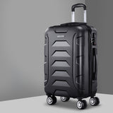 NNEDSZ 20 Luggage Sets Suitcase Trolley Travel Hard Case Lightweight Black