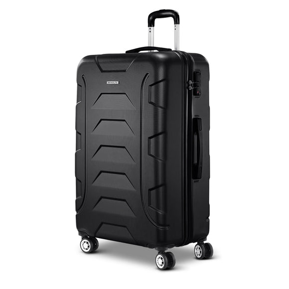 NNEDSZ 28 Luggage Sets Suitcase Trolley Travel Hard Case Lightweight Black