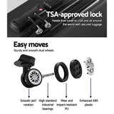 NNEDSZ 28 Luggage Sets Suitcase Trolley Travel Hard Case Lightweight Black